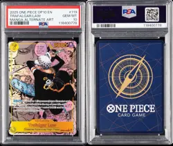 2025 ONE PIECE ROYAL BLOOD OP10-119 TRAFALGAR LAW MANGA ALT ART FOIL PSA 10 - Image 3