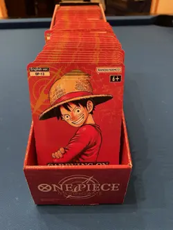 One Piece OP-13 Carrying on His Will Sleeved Booster Pack Lot of 47 - Image 1