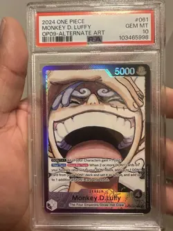 Bandai Monkey.D.Luffy OP09-061 Alternate Art Foil PSA 10 One Piece CCG - Image 1