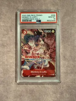 Monkey.D.Luffy One Piece Promo Winner Pack Vol.1 PSA 10 - Image 1