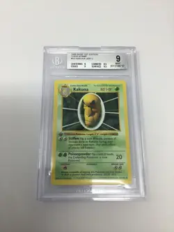 Kakuna 33/102 Pokemon 1999 Base 1st Edition Shadowless Thick Stamp Beckett 9 - Image 2