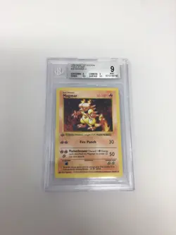 Magmar 36/102 Pokemon 1999 U Base 1st Edition Shadowless Thick Stamp Beckett 9 - Image 2