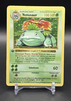 1999 Pokemon Base Set 🥇 1st Edition 🌺 Venusaur #15, THICK STAMP 🎁🎄 - Image 1