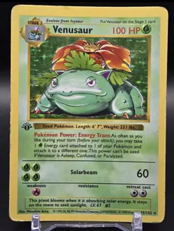 1999 Pokemon Base Set 🥇 1st Edition 🌺 Venusaur #15, THICK STAMP 🎁🎄 - Image 2