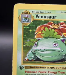 1999 Pokemon Base Set 🥇 1st Edition 🌺 Venusaur #15, THICK STAMP 🎁🎄 - Image 4