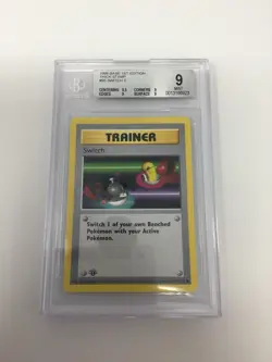 Switch 95/102 Pokemon 1999 Base 1st Edition Shadowless Thick Stamp Beckett 9 - Image 2