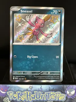 Pokemon Card Sneasel 182/091 Paldean Fates Holo Rare Baby Shiny Near Mint - Image 1