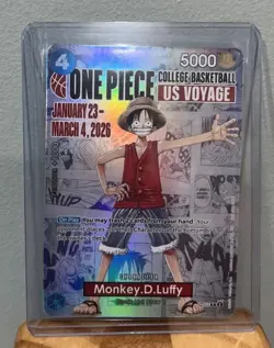 One Piece Luffy College Basketball US Voyage Promo Card P-055 Rutgers MT-NMT - Image 1