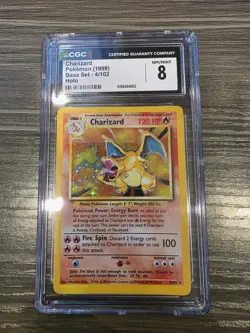 CGC 8 Charizard 1999 Base Set 4/102 Holo Pokemon Card psa - Image 1