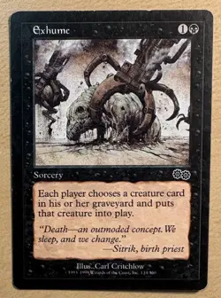 MTG Exhume Card, Urza’s Saga - Image 1