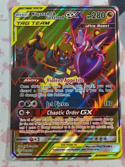 Naganadel & Guzzlord GX Full Art Holo Card 223/236 Sm Cosmic Eclipse Pokemon TCG - Image 1