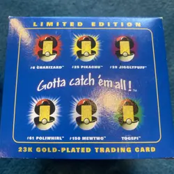 1999 Burger King Pokemon JIGGLY PUFF 23K Gold Card PokeBall Blue* NEW SEALED * - Image 4