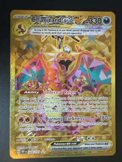 Pokemon TCG Charizard EX Full Art Secret Rare Card Sir Obsidian Flames 228/197 - Image 1