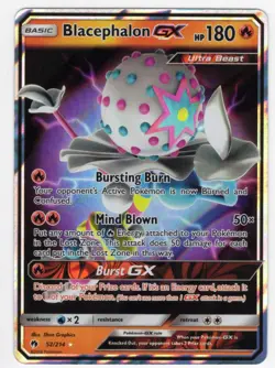 Pokemon TCG Blacephalon GX Lost Thunder Holo Ultra Rare Card 52/214 NM - Image 1