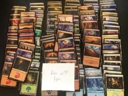 Magic the Gathering Lot of 140 Foil Lands + 325 Normal Lands + 40 Special Art - Image 1