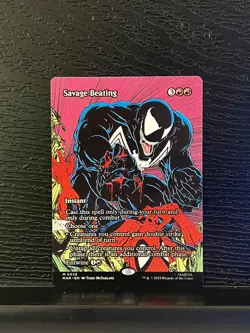 Savage Beating (MAR 026) MTG Spider-Man Marvel Universe - NM - Mythic Regular - Image 1