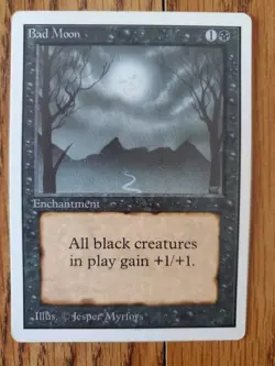 Magic The Gathering BAD MOON UNLIMITED SERIES Enchantment Very Nice Condition - Image 2