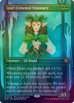 (FOIL) Leaf-Crowned Visionary (140) - Special Guests (SPG) - MTG - Image 1