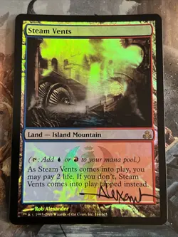 1x Foil Steam Vents Guildpact MP Signed MTG Magic the Gathering x1 MKE - Image 1