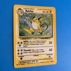 Raichu 14/102 Base Set Holo Pokemon Card WOTC LP/Played - Image 2
