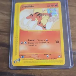 Pokemon Growlithe Aquapolis 051/147 Regular Uncommon 60HP Basic 2002 English - Image 1