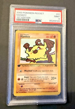 Pokemon Mankey Team Rocket 1st Edition #61 - PSA 9 Mint - WotC 2000 - Image 1