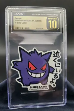 CGC Pristine 10 Gengar B-Side Label Pokemon Stickers 2019 Japan Exclusive - Image 1