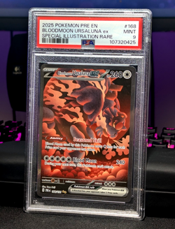Pokemon Bloodmoon Ursaluna ex SIR 168/131 SIR PSA 9 Prismatic Evolutions 2025 - Image 1