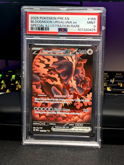 Pokemon Bloodmoon Ursaluna ex SIR 168/131 SIR PSA 9 Prismatic Evolutions 2025 - Image 2