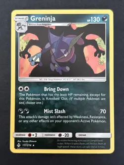 2019 Pokemon SM Unbroken Bonds 117/214 Greninja Holo (Charizard Shadow) - Image 1