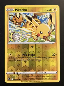 Pokemon TCG - Pikachu - Silver Tempest 49/195 Reverse Holo - NM / MINT - Image 1