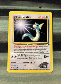 Erika's Dratini Gym Heroes 42/132 Pokemon Regular Unlimited Uncommon LP - Image 1
