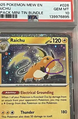 PSA 10 Raichu 026/165 Cosmos Holo 151 Sam's Club Exclusive Promo - Image 5