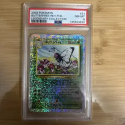 2002 POKEMON LEGENDARY COLLECTION #21 BUTTERFREE-REVERSE FOIL PSA 8 - Image 1