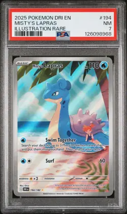 2025 POKEMON DRI EN-DESTINED RIVALS ILLUSTRATION RARE #194 MISTY'S LAPRAS - Image 1