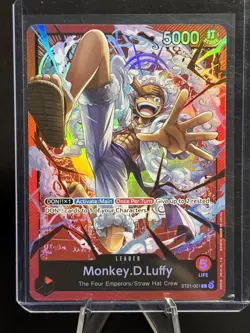 Monkey.D.Luffy ST21-001 - One Piece TCG Starter Deck EX: Gear 5 Foil NM Leader - Image 1