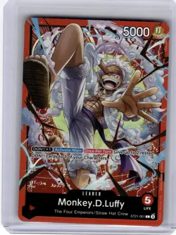 2025 One Piece CCG-Monkey D. Luffy #ST21-001 Starter Deck EX: Gear 5-Leader Holo - Image 1
