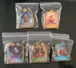 Disney Lorcana TCG, x5 Pin Badge Bundle - Image 1