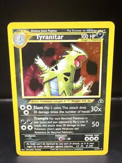 Pokemon TCG Tyranitar Holo Rare Card 12/75 Neo Discovery - Image 1