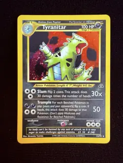 2001 Tyranitar 12/75 Neo Discovery Holo Rare Vintage Pokemon TCG WoTC - Image 1