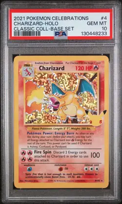 Charizard Holo PSA 10 GEM MINT - 2021 Pokemon Celebrations Classic Collection #4 - Image 1