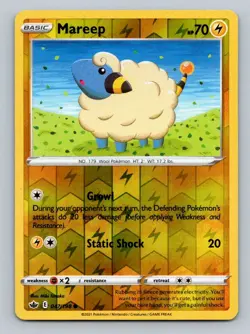 Pokemon Mareep SWSH06: Chilling Reign 047/198 Near Mint NM Reverse Holo - Image 1