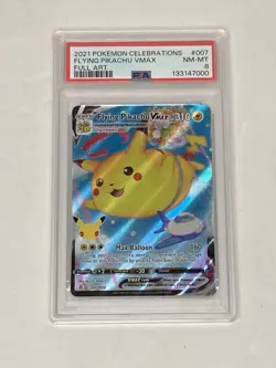 2021 Pokemon Celebrations Flying Pikachu VMAX Full Art #007 Near Mint PSA 8 Card - Image 1