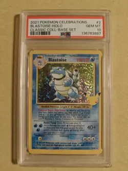 2021 Pokemon Celebrations - Classic Coll - Blastoise - Holo - 2/102 - PSA 10 - Image 1