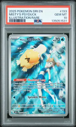 2025 POKEMON DRI EN-DESTINED RIVALS ILLUSTRATION RARE MISTY'S PSYDUCK PSA 10 - Image 1