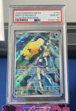 2025 POKEMON DRI EN-DESTINED RIVALS ILLUSTRATION RARE MISTY'S PSYDUCK PSA 10 - Image 1