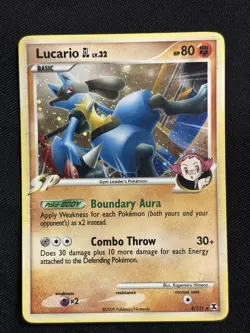 Lucario GL 8/111 Holo Rare Rising Rivals Heavily Played Pokemon Card - Image 1