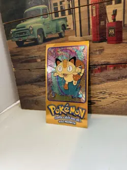 1999 Pokemon Topps Meowth 5 of 5 Jumbo Chrome Card - LP Fast Shipping - Image 1