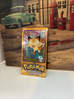 1999 Pokemon Topps Meowth 5 of 5 Jumbo Chrome Card - LP Fast Shipping - Image 2