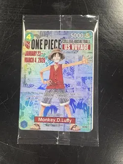 One Piece Monkey D. Luffy US Voyage College Basketball Promo Card - Image 1